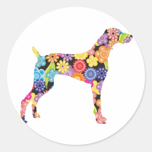 Weimaraner Ronde Sticker (Voorkant)
