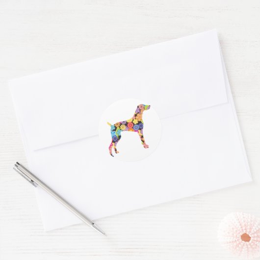 Weimaraner Ronde Sticker (Envelop)
