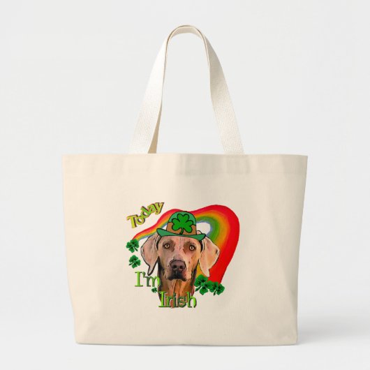 Weimaraner Saint Patricks Grote Tote Bag (Voorkant)