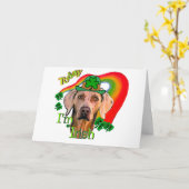 Weimaraner Saint Patricks Kaart (Gele Bloem)