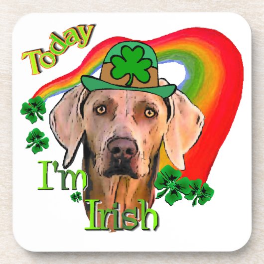 Weimaraner Saint Patricks Onderzetter (Voorkant)