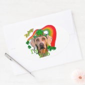 Weimaraner Saint Patricks Ovale Sticker (Envelop)