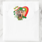 Weimaraner Saint Patricks Ovale Sticker (Tas)