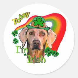 Weimaraner Saint Patricks Ronde Sticker