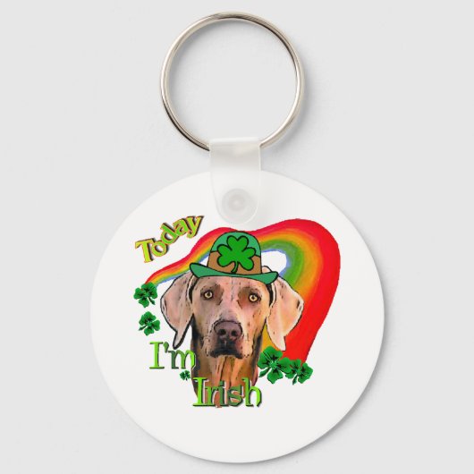 Weimaraner Saint Patricks Sleutelhanger (Voorkant)