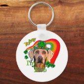 Weimaraner Saint Patricks Sleutelhanger (Voorkant)