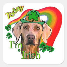 Weimaraner Saint Patricks Vierkante Sticker