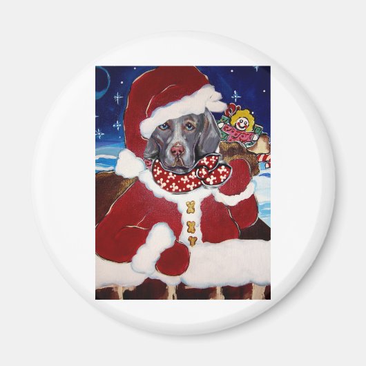 Weimaraner Santa Magneet (Voorkant)