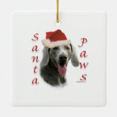 Weimaraner Santa Paws Keramisch Ornament (Achterkant)