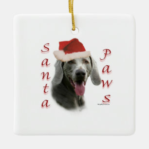 Weimaraner Santa Paws Keramisch Ornament