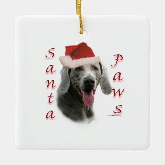 Weimaraner Santa Paws Keramisch Ornament (Voorkant)