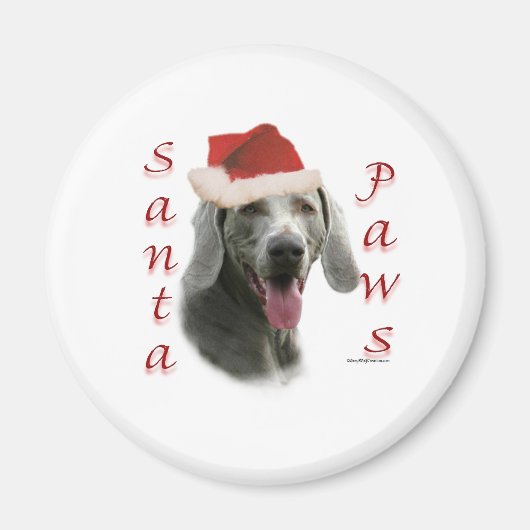 Weimaraner Santa Paws Magneet (Voorkant)