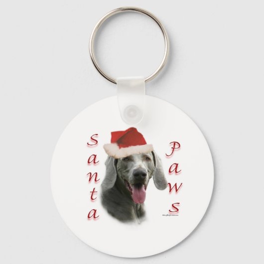 Weimaraner Santa Paws Sleutelhanger (Voorkant)