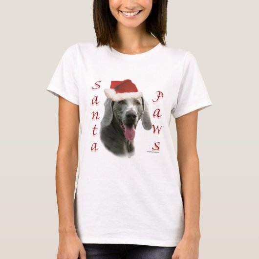 Weimaraner Santa Paws T-shirt (Voorkant)