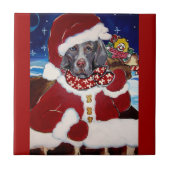 Weimaraner Santa Tegeltje (Voorkant)