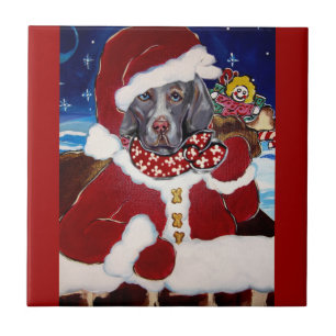 Weimaraner Santa Tegeltje