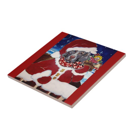 Weimaraner Santa Tegeltje (Zijkant)