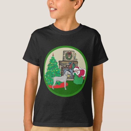weimaraner santas t-shirt (Voorkant)