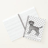 Weimaraner Schattige Cartoon Hond & Aangepaste Tek Notitieboek (Binnen)