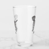 Weimaraner Schattige Cartoon Hond & Naam Glas (Rechts)