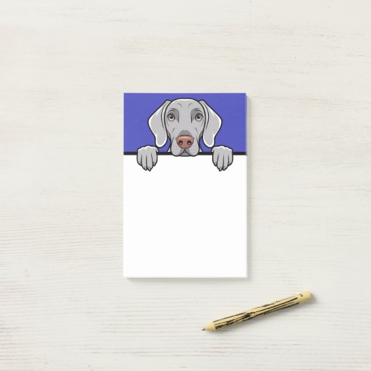 Weimaraner Schattige Peeking Hondenliefhebber Gift Post-it® Notes (Op bureau)
