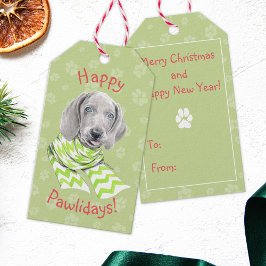 Weimaraner schattige puppy met sjieke Dog-portretk Cadeaulabel