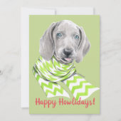 Weimaraner schattige puppy met sjieke Dog-portretk Feestdagenkaart (Voorkant)