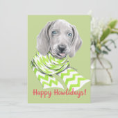 Weimaraner schattige puppy met sjieke Dog-portretk Feestdagenkaart (Staand voorkant)
