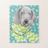 Weimaraner schattige puppy met sjieke Dog-portretk Legpuzzel (Verticaal)