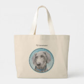 Weimaraner Schilderen Grijs Zilver Originele Hond  Grote Tote Bag (Achterkant)