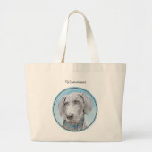 Weimaraner Schilderen Grijs Zilver Originele Hond  Grote Tote Bag (Voorkant)