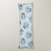 Weimaraner Schilderen Grijs Zilver Originele Hond  Lichaamskussen (Achterkant (Verticaal))