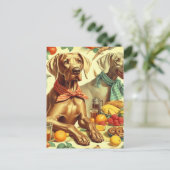 Weimaraner schilderij Briefkaart (Staand voorkant)