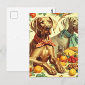 Weimaraner schilderij Briefkaart (Voorkant / Achterkant)