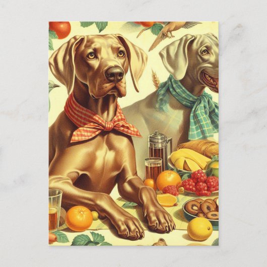 Weimaraner schilderij Briefkaart (Voorkant)