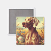 Weimaraner schilderij Magneet (Voorkant / Achterkant)