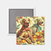 Weimaraner schilderij Magneet (Voorkant / Achterkant)