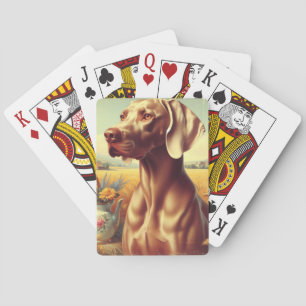  Weimaraner schilderij Pokerkaarten