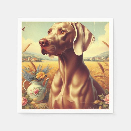  Weimaraner schilderij Servet (Voorkant)