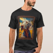 Weimaraner Schilderij Zonnebloem Bloem Moeder Vrou T-shirt (Voorkant)