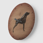 Weimaraner Silhouette Rustic Grote Klok (Hoek)