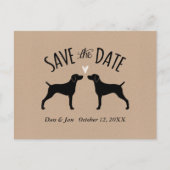 Weimaraner Silhouetten Bruiloft Save the Date Aankondigingskaart (Voorkant)
