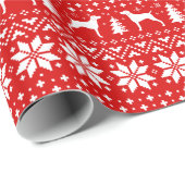 Weimaraner Silhouettes Dogs Kerstfeestdag Cadeaupapier (Rol Hoek)