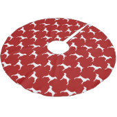 Weimaraner Silhouettes Pattern Red Kerstboom Rok (Gekanteld)