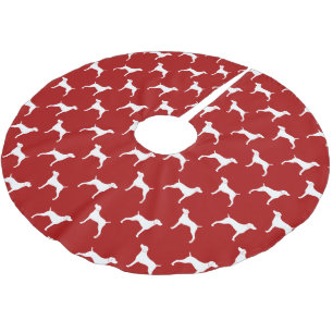 Weimaraner Silhouettes Pattern Red Kerstboom Rok