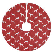 Weimaraner Silhouettes Pattern Red Kerstboom Rok (Voorkant)