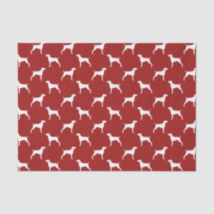 Weimaraner Silhouettes Pattern Red Tissuepapier