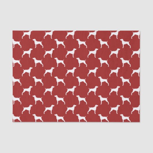 Weimaraner Silhouettes Pattern Red Tissuepapier (Voorkant)