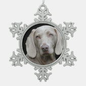 Weimaraner Silver Gray Tin Sneeuwvlok Ornament (Voorkant)