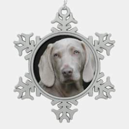 Weimaraner Silver Gray Tin Sneeuwvlok Ornament